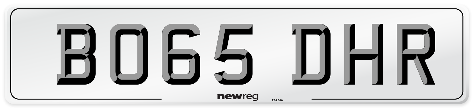 BO65 DHR Number Plate from New Reg